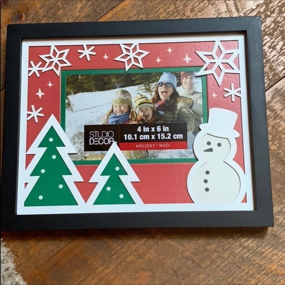 Studio Decor Christmas holiday photo frame for 4 x 6 photo New